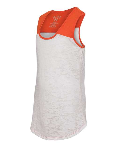 Blue 84 - USA-Made Juniors' Burnout Raglan Tank Top - JBRTT