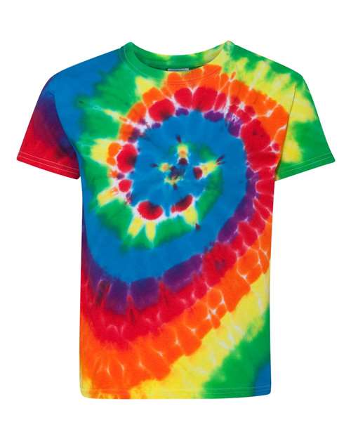 Dyenomite - Youth Multi-Color Spiral Tie-Dyed T-Shirt - 20BMS