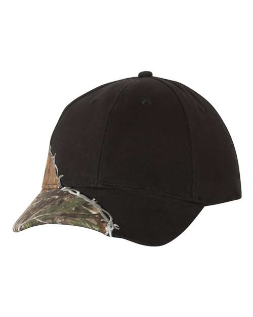 Kati - Camo with Barbed Wire Embroidery Cap - LC4BW