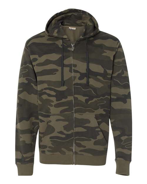 Burnside - Camo Full-Zip Hooded Sweatshirt - 8615