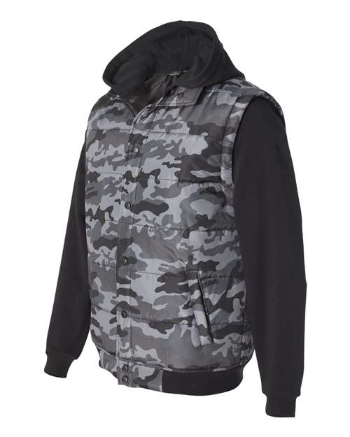 Burnside - Nylon Vest with Fleece Sleeves - 8701