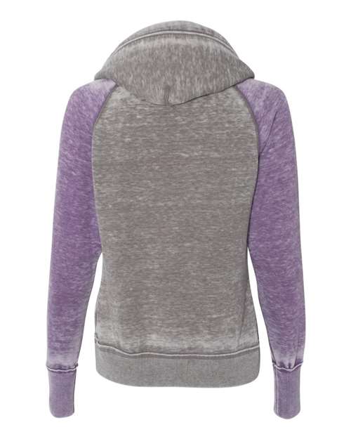 J. America - Women's Zen Fleece Raglan Hooded Sweatshirt - 8926