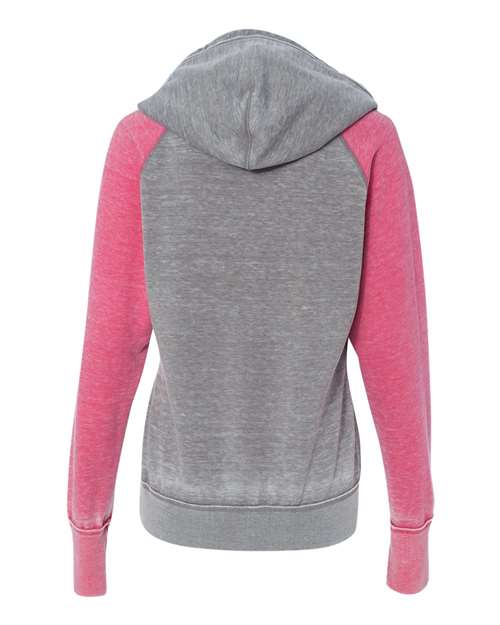 J. America - Women's Zen Fleece Raglan Hooded Sweatshirt - 8926