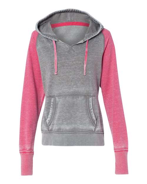 J. America - Women's Zen Fleece Raglan Hooded Sweatshirt - 8926