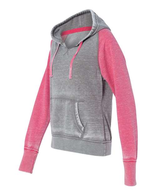 J. America - Women's Zen Fleece Raglan Hooded Sweatshirt - 8926