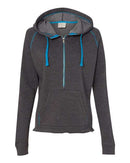 J. America - Women's Half-Zip Triblend Hooded Pullover Sweatshirt - 8876