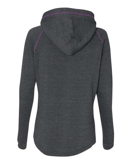 J. America - Women's Half-Zip Triblend Hooded Pullover Sweatshirt - 8876