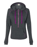 J. America - Women's Half-Zip Triblend Hooded Pullover Sweatshirt - 8876