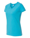 LAT - Women's V-Neck Fine Jersey Tee - 3507