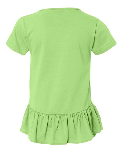 LAT - Girls' Ruffle Fine Jersey Tee - 2627