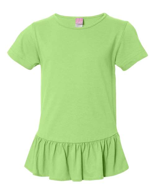 LAT - Girls' Ruffle Fine Jersey Tee - 2627