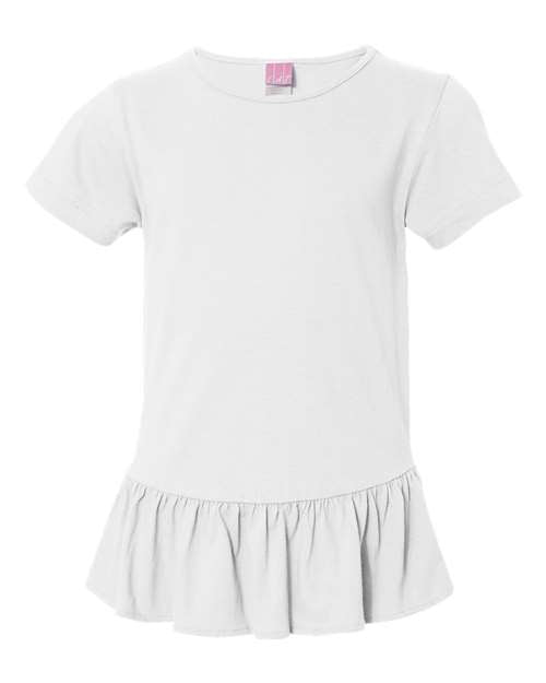 LAT - Girls' Ruffle Fine Jersey Tee - 2627