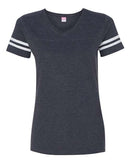 LAT - Women's Football V-Neck Fine Jersey Tee - 3537