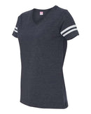 LAT - Women's Football V-Neck Fine Jersey Tee - 3537