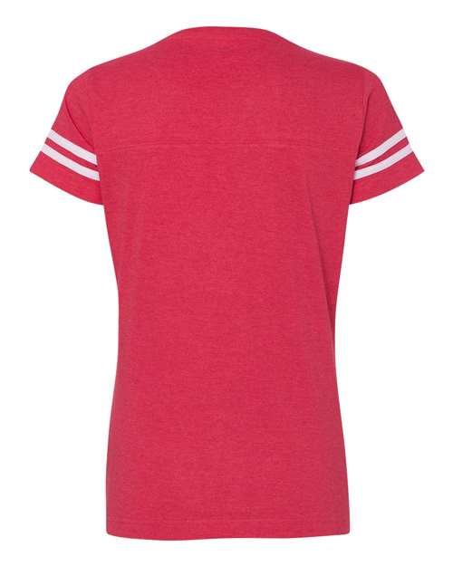 LAT - Women's Football V-Neck Fine Jersey Tee - 3537