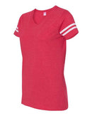 LAT - Women's Football V-Neck Fine Jersey Tee - 3537