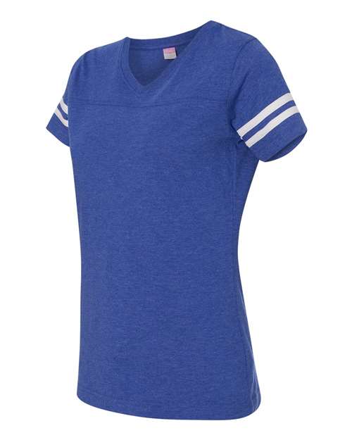 LAT - Women's Football V-Neck Fine Jersey Tee - 3537