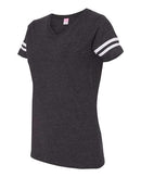 LAT - Women's Football V-Neck Fine Jersey Tee - 3537