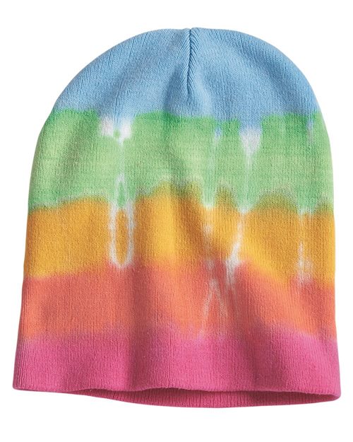 Dyenomite - Tie Dye 12 Inch Knit Beanie - 870VR