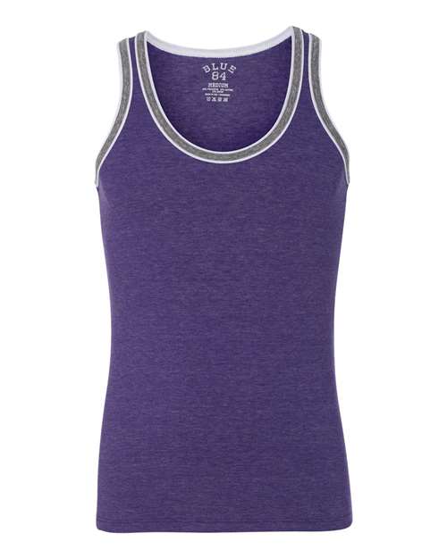 Blue 84 - USA-Made Juniors' Triblend Double Trim Tank Top - JTK