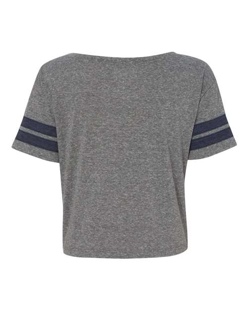 Blue 84 - USA-Made Juniors' Triblend Striped Cropped Tee - JTCT