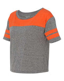 Blue 84 - USA-Made Juniors' Triblend Striped Cropped Tee - JTCT