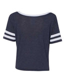 Blue 84 - USA-Made Meshy Burnout Cropped V-Neck Tee - JMCV