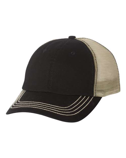 Mega Cap - Washed Twill Trucker Cap - 6894