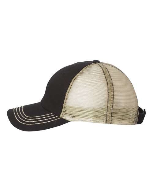 Mega Cap - Washed Twill Trucker Cap - 6894