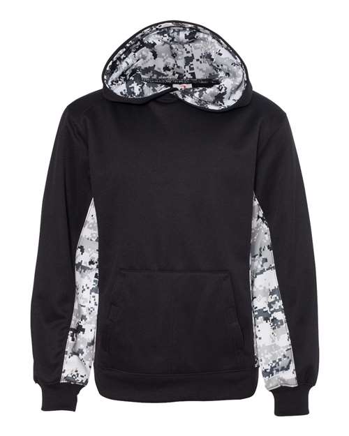 Badger - Youth Digital Camo Colorblock Performance Fleece Hooded Sweatshirt - 2464