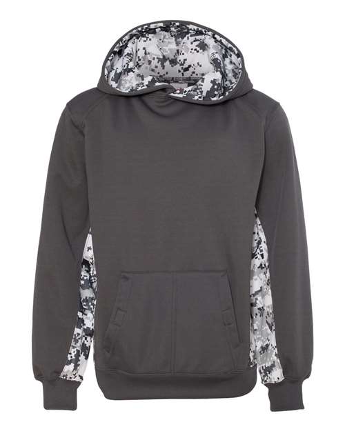 Badger - Youth Digital Camo Colorblock Performance Fleece Hooded Sweatshirt - 2464