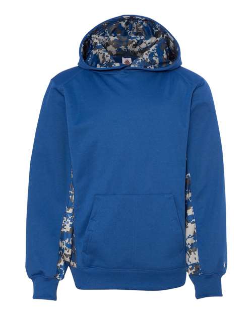 Badger - Youth Digital Camo Colorblock Performance Fleece Hooded Sweatshirt - 2464