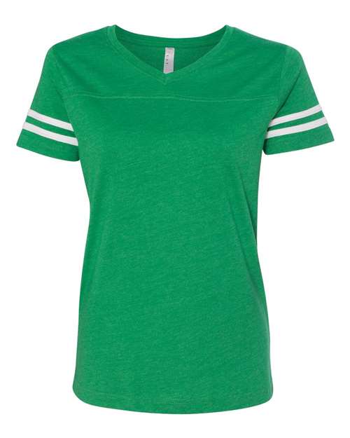 LAT - Women's Football V-Neck Fine Jersey Tee - 3537