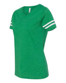 LAT - Women's Football V-Neck Fine Jersey Tee - 3537