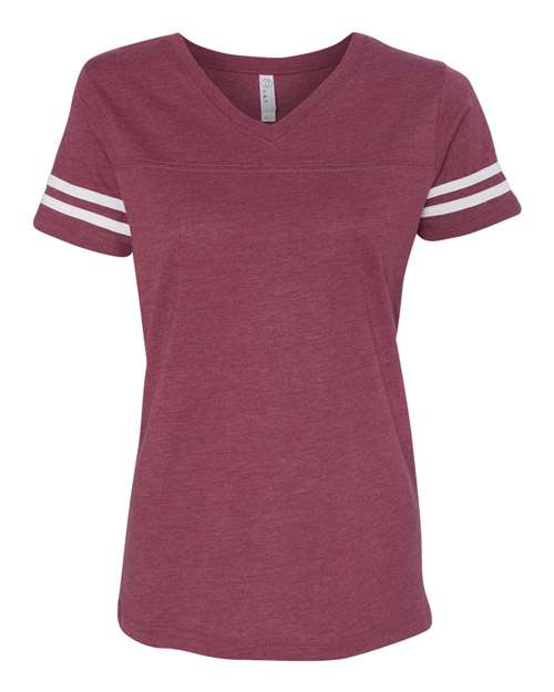 LAT - Women's Football V-Neck Fine Jersey Tee - 3537