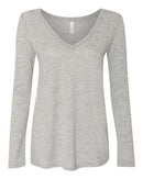 BELLA + CANVAS - Women's Flowy Long Sleeve V-Neck Tee - 8855