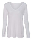 BELLA + CANVAS - Women's Flowy Long Sleeve V-Neck Tee - 8855