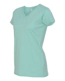 LAT - Women's V-Neck Fine Jersey Tee - 3507