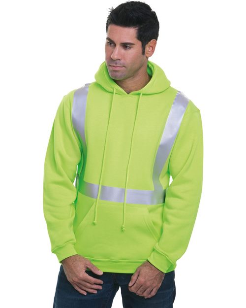 Bayside - USA-Made Hi-Visibility Hooded Pullover Fleece - 3796