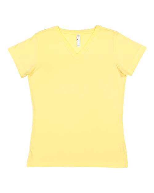 LAT - Women's V-Neck Fine Jersey Tee - 3507