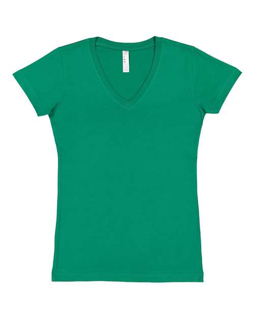 LAT - Junior Fit V-Neck Fine Jersey Tee - 3607