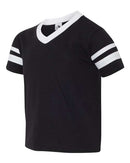 Augusta Sportswear - Youth V-Neck Jersey with Striped Sleeves - 361