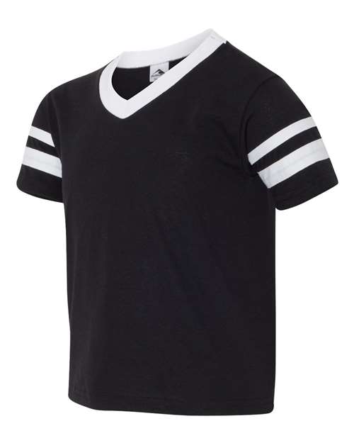 Augusta Sportswear - Youth V-Neck Jersey with Striped Sleeves - 361