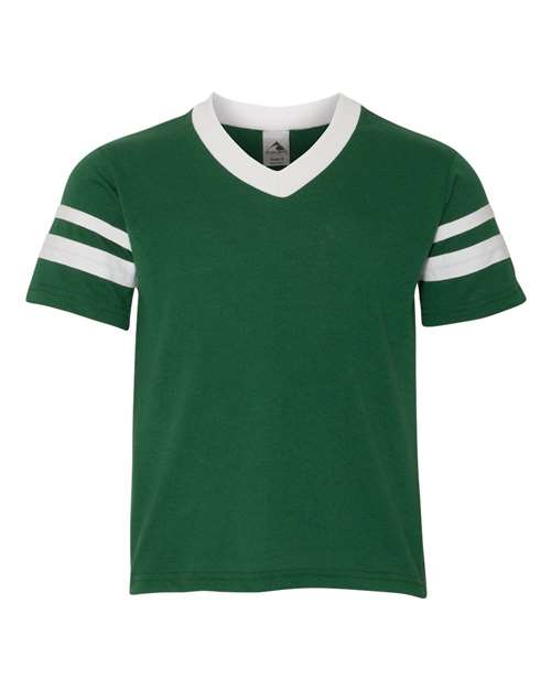 Augusta Sportswear - Youth V-Neck Jersey with Striped Sleeves - 361