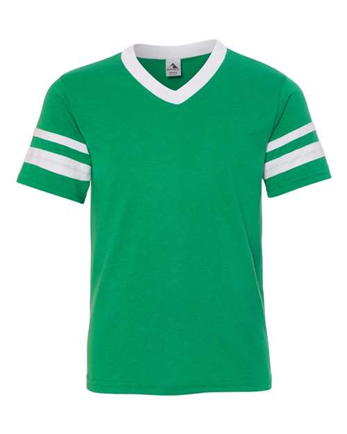 Augusta Sportswear - Youth V-Neck Jersey with Striped Sleeves - 361