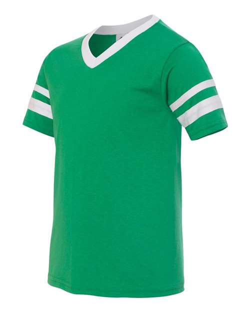 Augusta Sportswear - Youth V-Neck Jersey with Striped Sleeves - 361