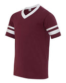 Augusta Sportswear - Youth V-Neck Jersey with Striped Sleeves - 361