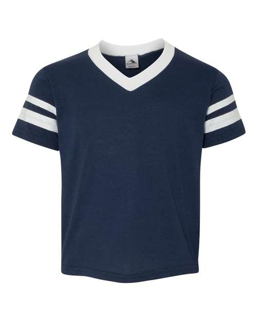 Augusta Sportswear - Youth V-Neck Jersey with Striped Sleeves - 361