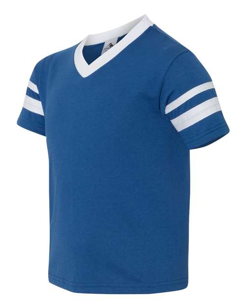 Augusta Sportswear - Youth V-Neck Jersey with Striped Sleeves - 361