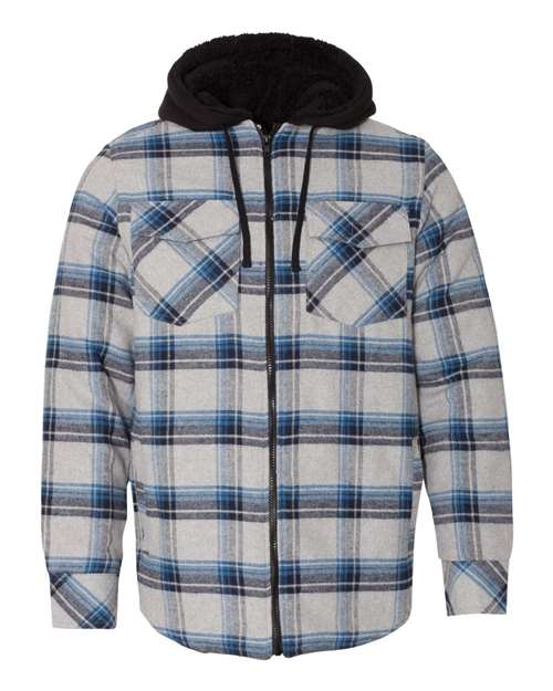 Burnside - Quilted Flannel Full-Zip Hooded Jacket - 8620